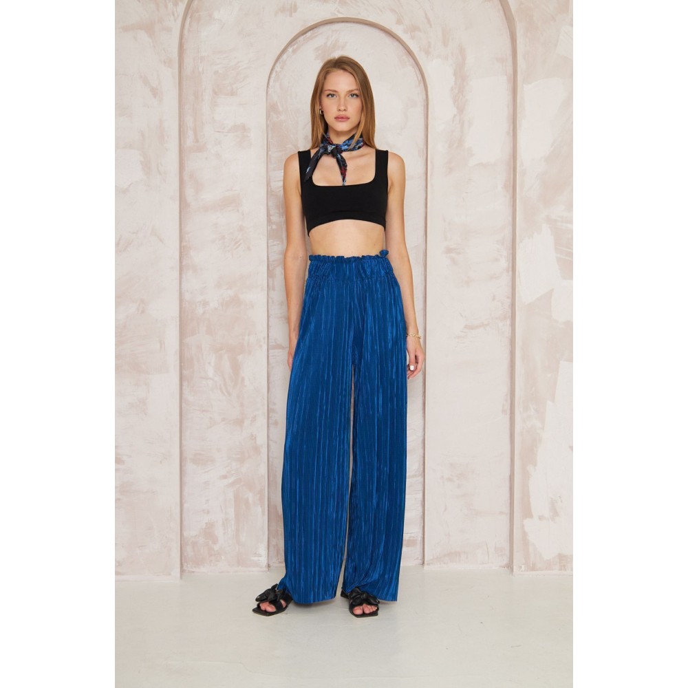 Pasaklı Giyim Pasaklı Giyim Bürümcük Örme Pantolon İndigo - Premium Kadın Giyim