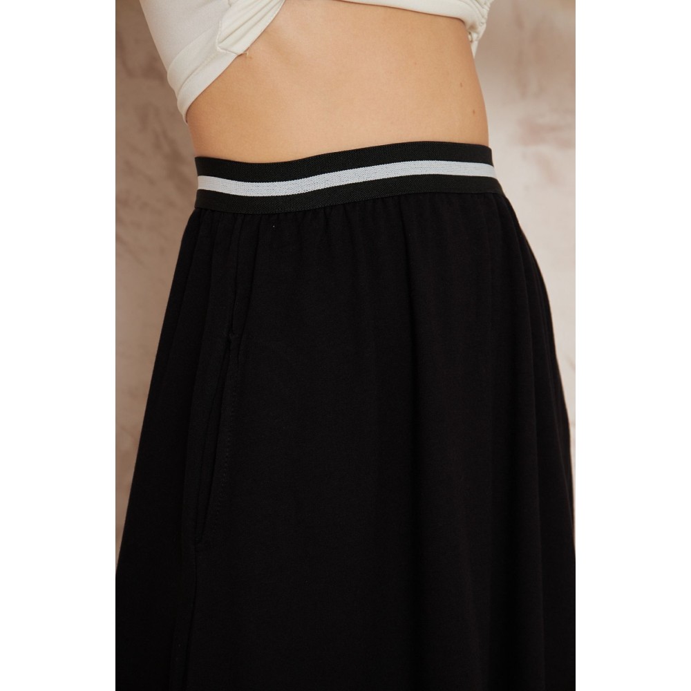 Pasaklı Giyim Pasaklı Giyim Kadın Kiloş Etek Renk Bloklu Siyah - Premium Kadın Giyim