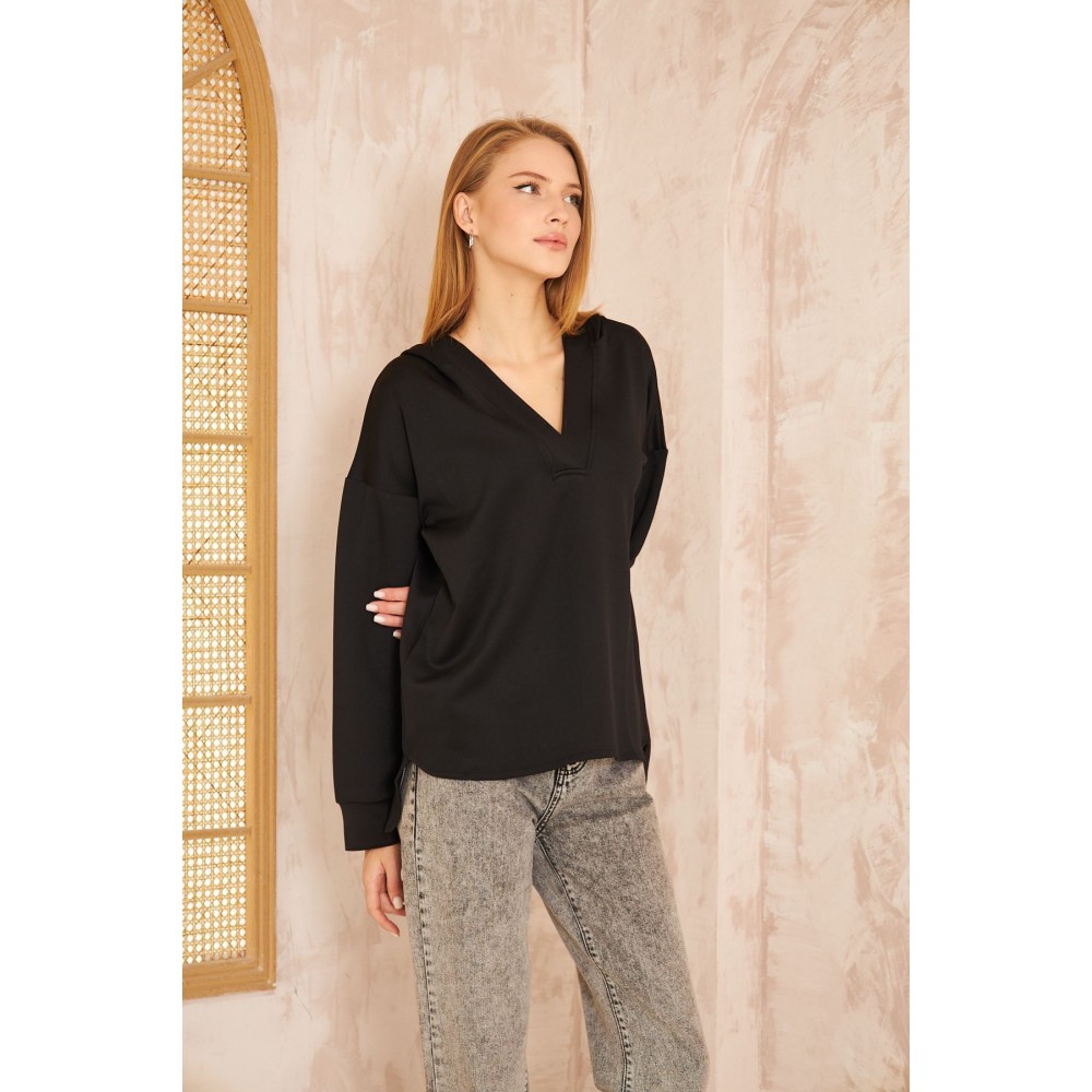 Pasaklı Giyim Pasaklı Giyim Kadın Kapüşonlu Sweatshirt Siyah - Premium Kadın Giyim