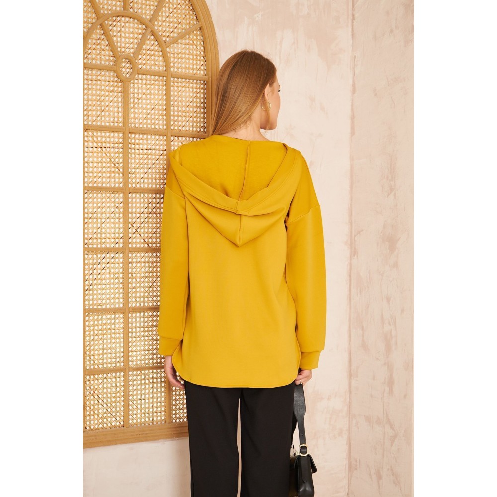 Pasaklı Giyim Pasaklı Giyim Kadın Kapüşonlu Sweatshirt Hardal - Premium Kadın Giyim