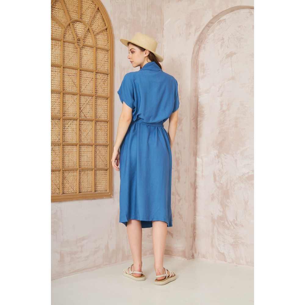 Pasaklı Giyim Pasaklı Giyim Kadın Keten Ceket Elbise İndigo - Premium Kadın Giyim