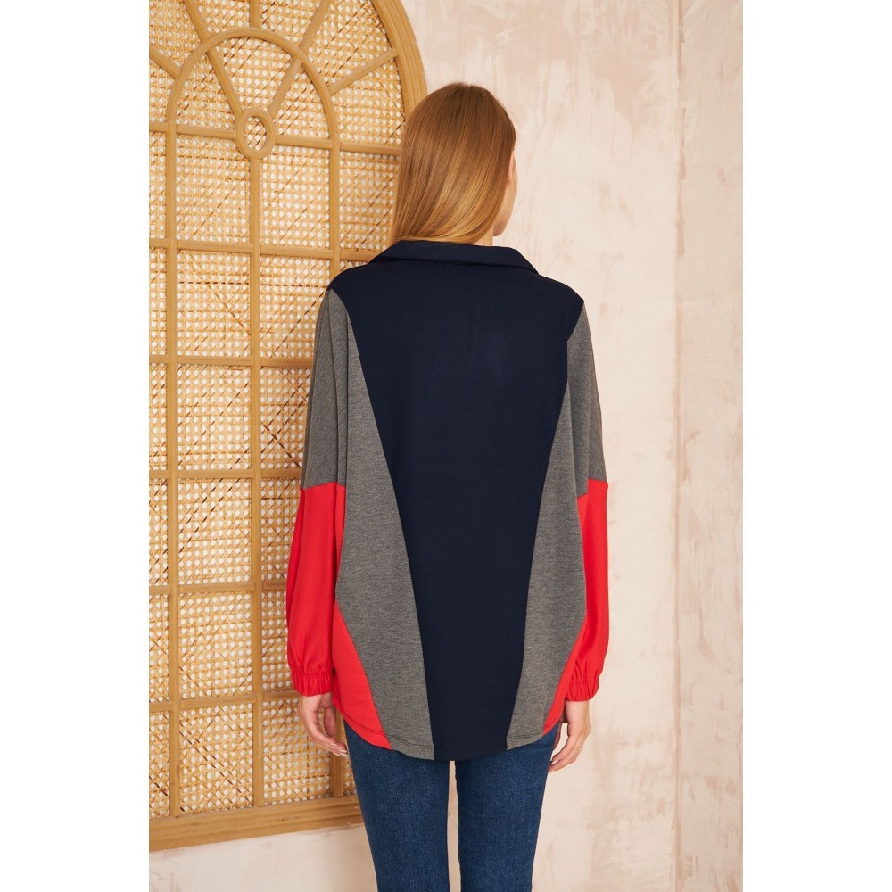 Pasaklı Giyim Pasaklı Giyim Kadın Polo Yaka Sweatshirt Laci - Premium Kadın Giyim