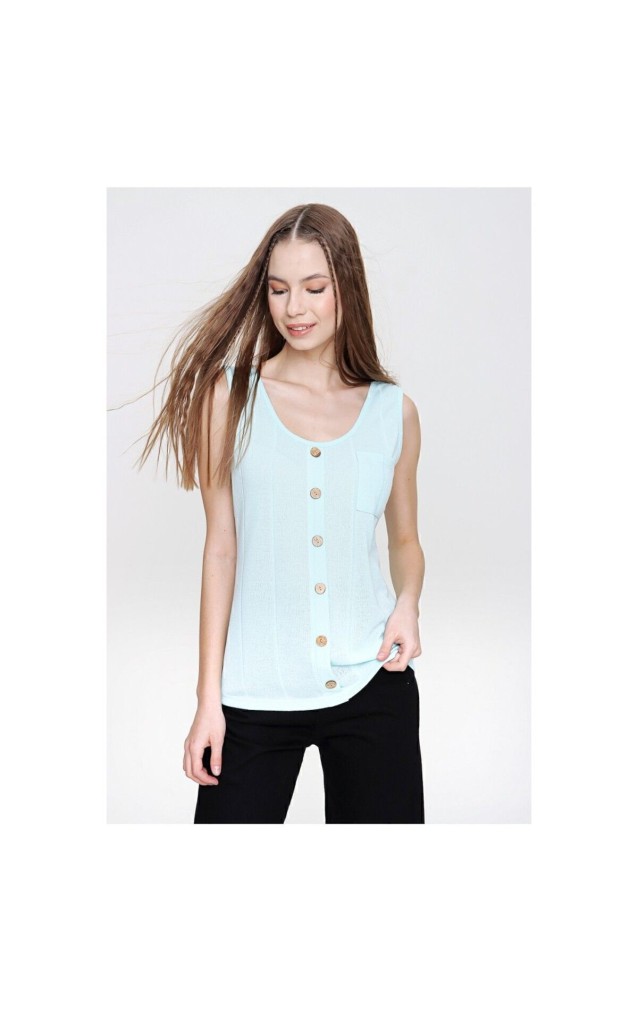 Pasaklı Giyim Kadın Örme Bluz 3134143 Suyeşili