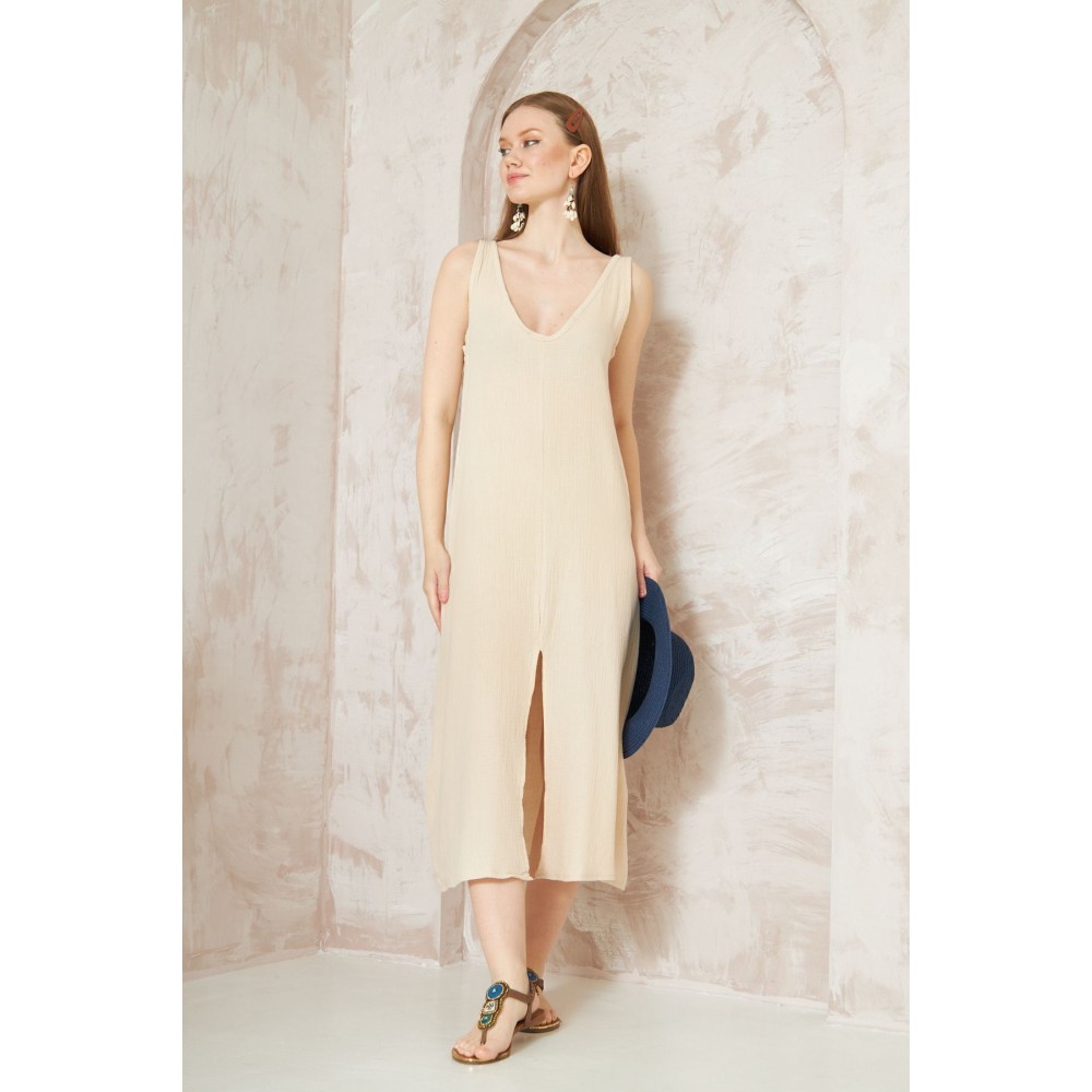 Pasaklı Giyim Pasaklı Giyim Kadın %100 Pamuk Müslin Elbise Taş - Premium Kadın Giyim