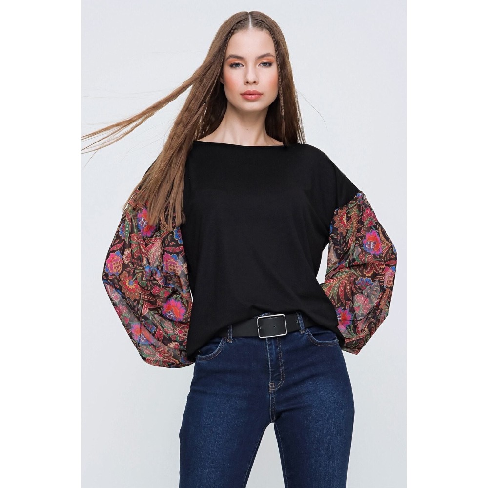 Pasaklı Giyim Pasaklı Giyim Kadın Kolları Şifon Bluz - Premium Kadın Giyim