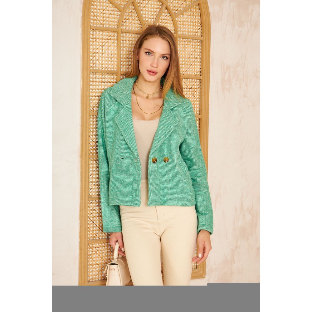 Pasaklı Giyim Pasaklı Giyim Kadın Diyaganol Kaşe Ceket Benetton - Premium Kadın Giyim