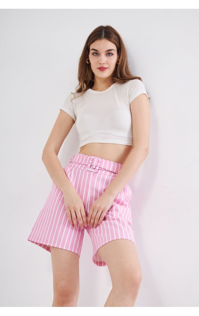 Pasaklı Giyim Kadın Gabardin Mini Şort 3562242 Pembe