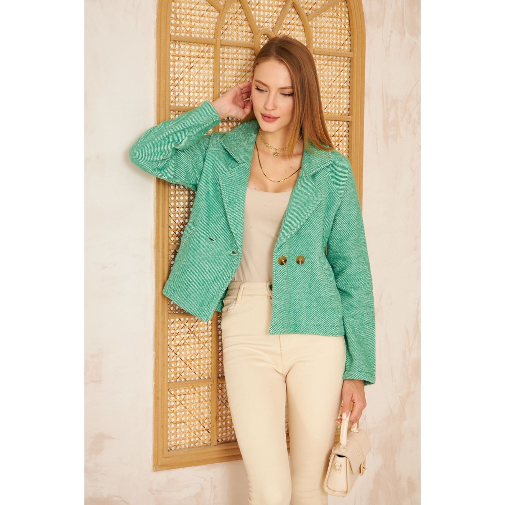 Pasaklı Giyim Pasaklı Giyim Kadın Diyaganol Kaşe Ceket Benetton - Premium Kadın Giyim