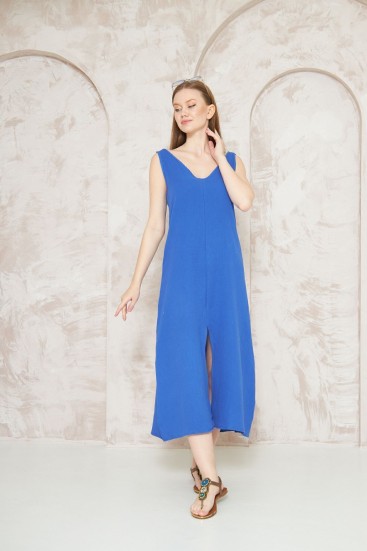 Pasaklı Giyim Kadın %100 Pamuk Müslin Elbise 3419385 İndigo