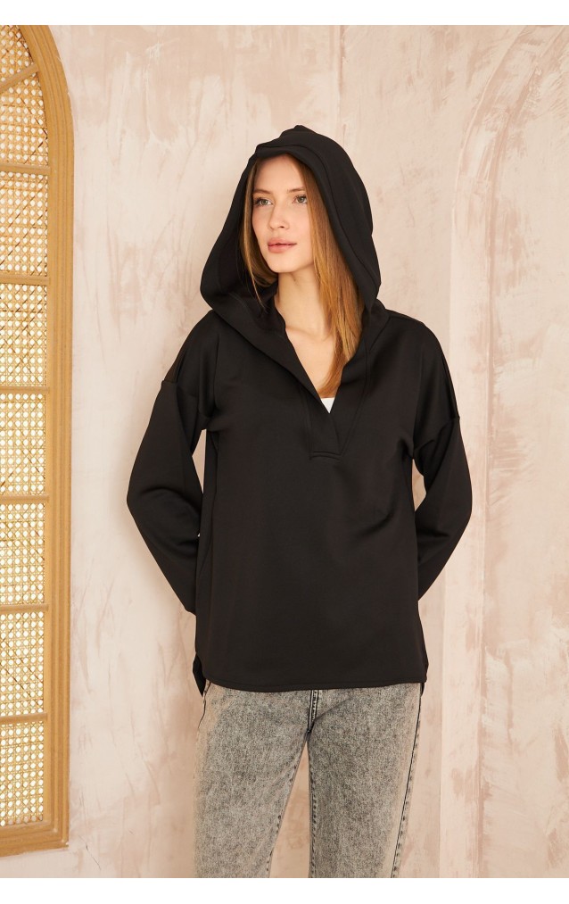 Pasaklı Giyim Kadın Kapüşonlu Sweatshirt 3506290  Siyah