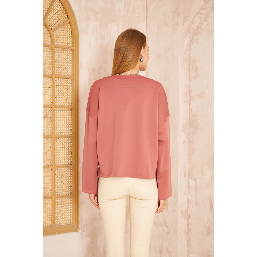 Pasaklı Giyim Pasaklı Giyim Kadın Scuba Hırka Pudra - Premium Kadın Giyim