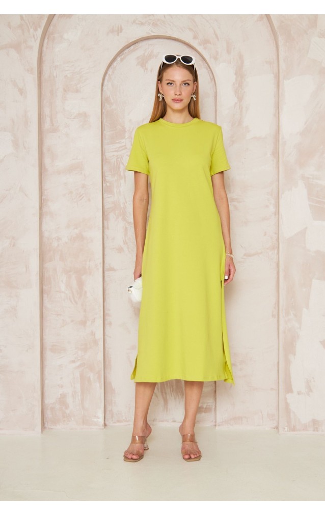 Pasaklı Giyim Kadın Omzu Düğmeli Elbise 3618310 Yağ Yeşili