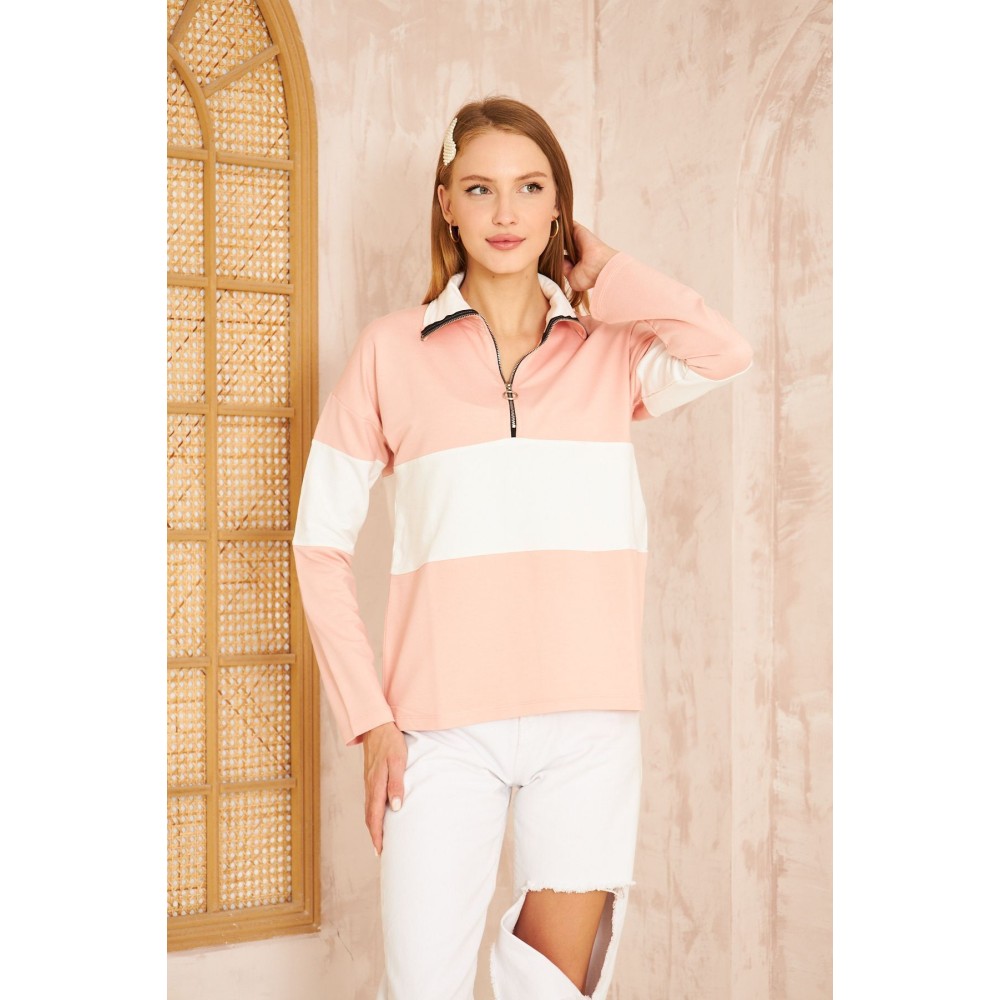 Pasaklı Giyim Pasaklı Giyim Kadın Sweatshirt Pudra - Premium Kadın Giyim