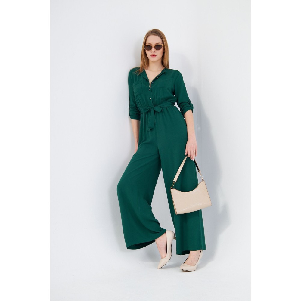 Pasaklı Giyim Pasaklı Giyim Kadın Viskon Tulum Zümrüt - Premium Kadın Giyim