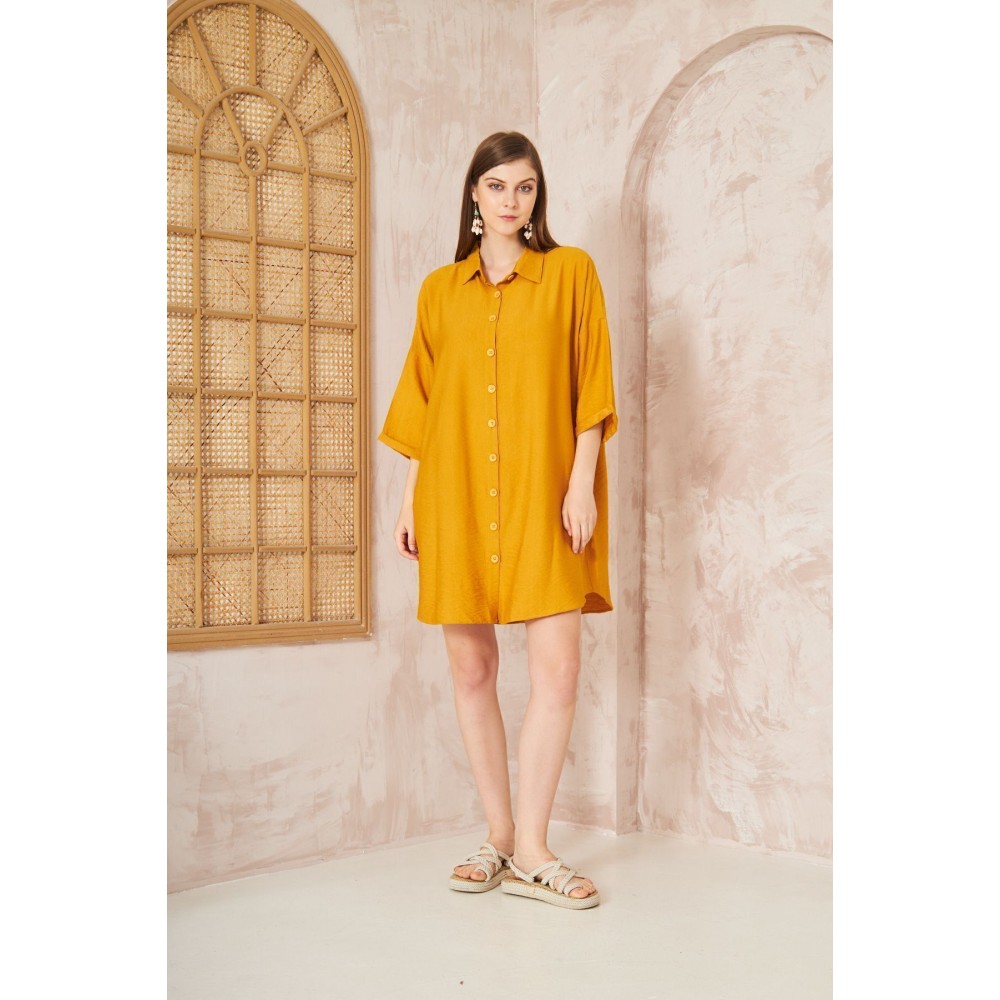 Pasaklı Giyim Pasaklı Giyim Kadın Tunik Elbise Hardal - Premium Kadın Giyim