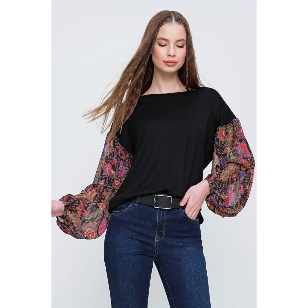 Pasaklı Giyim Pasaklı Giyim Kadın Kolları Şifon Bluz - Premium Kadın Giyim