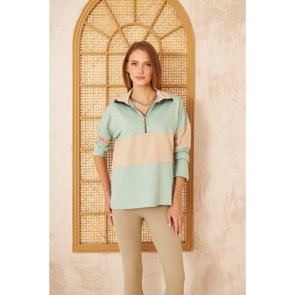 Pasaklı Giyim Pasaklı Giyim Kadın Sweatshirt Mint - Premium Kadın Giyim