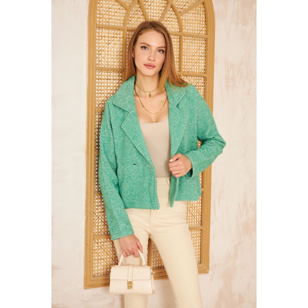 Pasaklı Giyim Pasaklı Giyim Kadın Diyaganol Kaşe Ceket Benetton - Premium Kadın Giyim