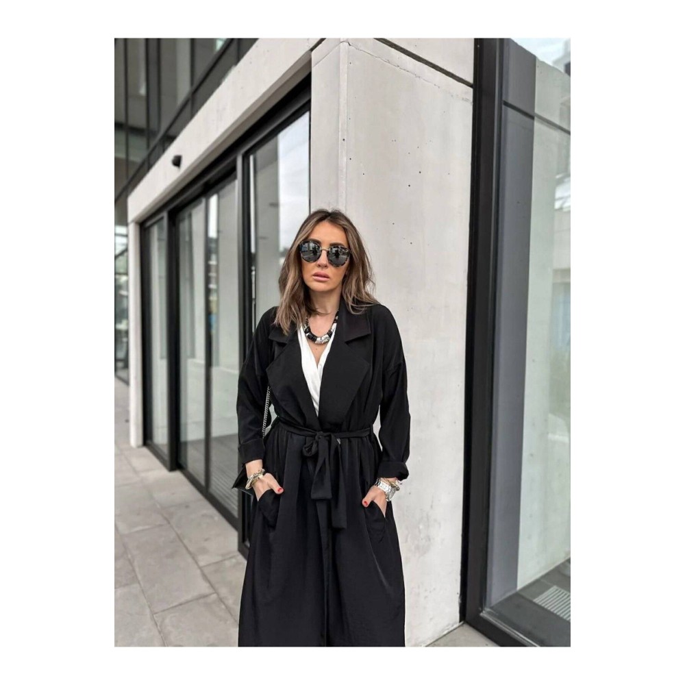 Pasaklı Giyim Pasaklı Giyim Kadın Ekstra Oversize Trençkot Siyah - Premium Kadın Giyim