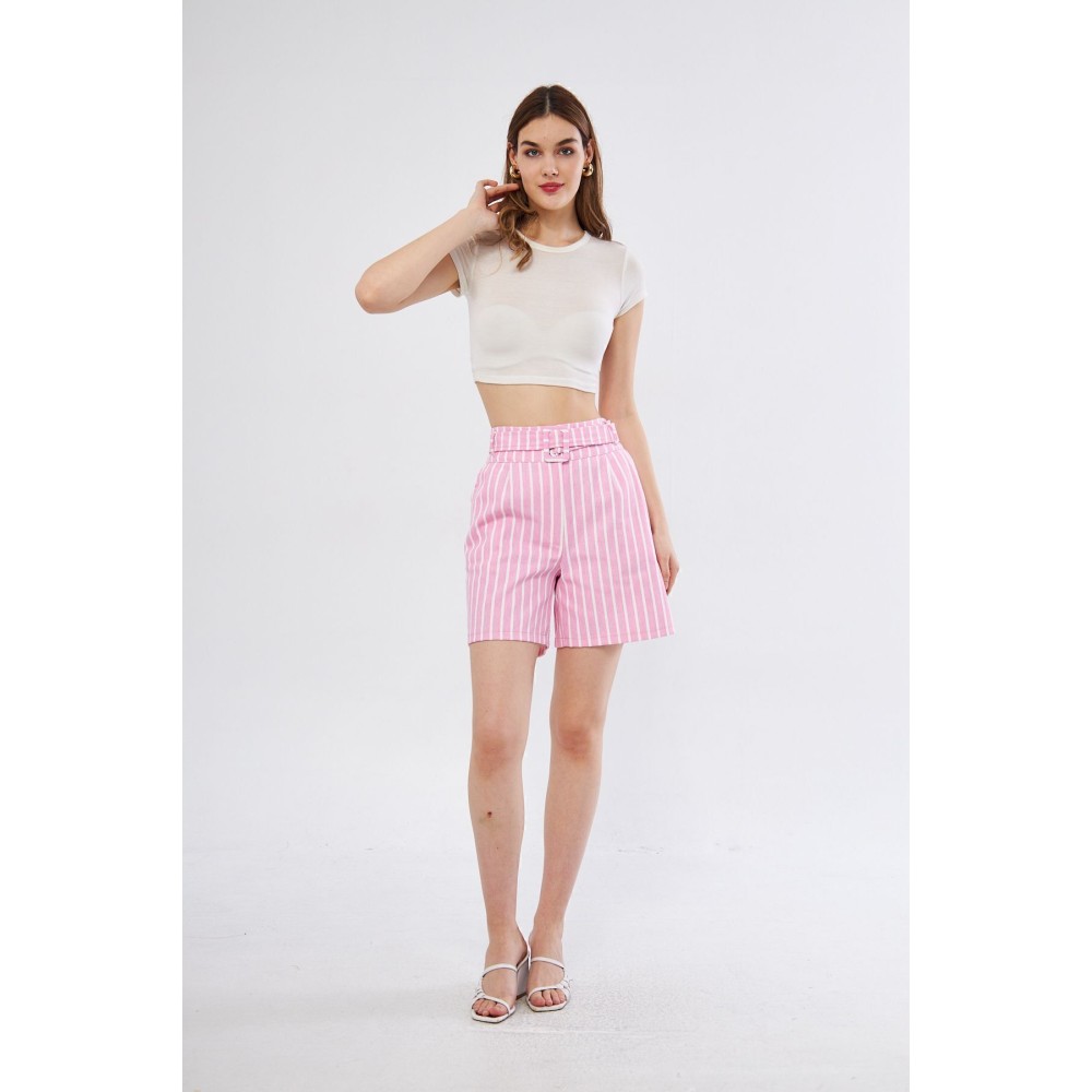 Pasaklı Giyim Pasaklı Giyim Kadın Gabardin Mini Şort Pembe - Premium Kadın Giyim