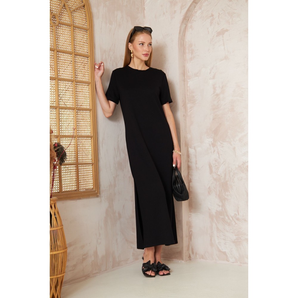 Pasaklı Giyim Pasaklı Giyim Kadın Omzu Düğmeli Siyah - Premium Kadın Giyim