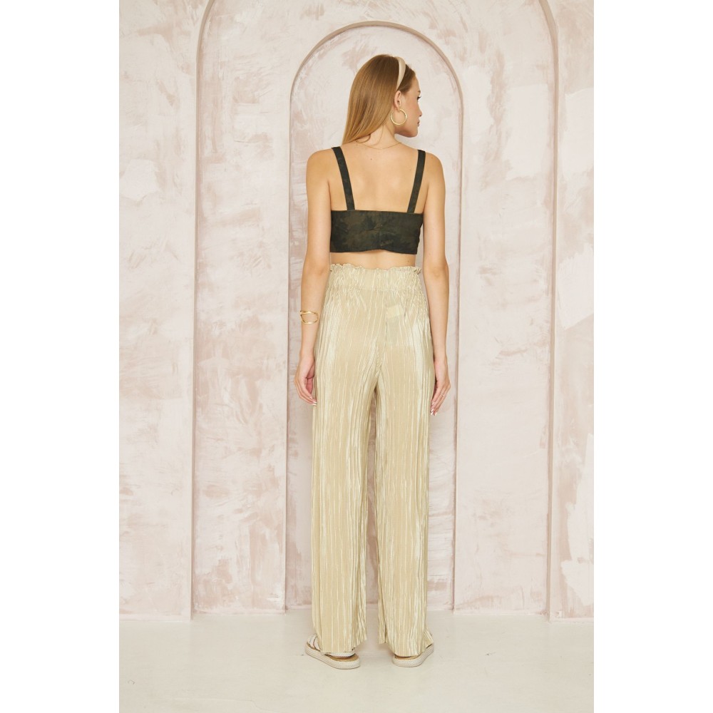 Pasaklı Giyim Pasaklı Giyim Bürümcük Örme Pantolon Sarı - Premium Kadın Giyim