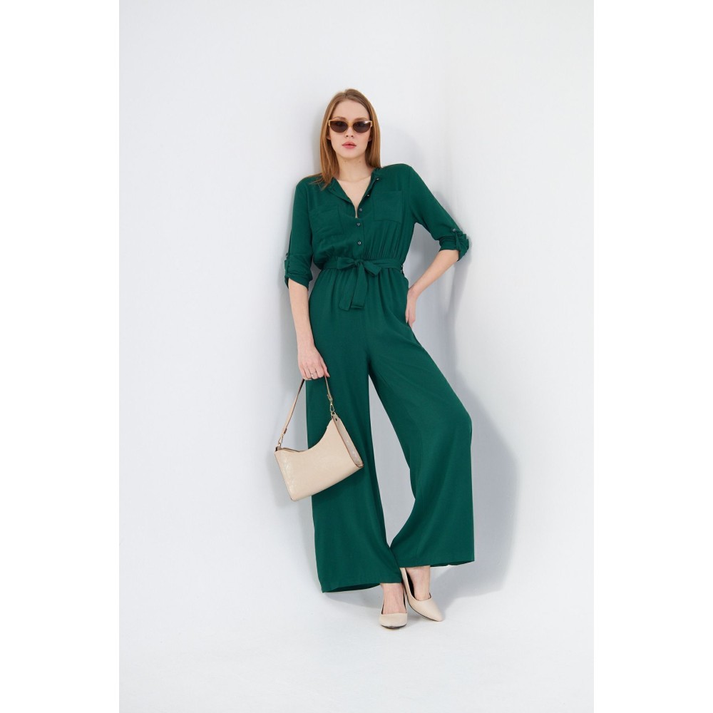 Pasaklı Giyim Pasaklı Giyim Kadın Viskon Tulum Zümrüt - Premium Kadın Giyim