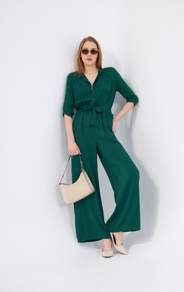 Pasaklı Giyim Kadın Viskon Tulum 3297500 Zümrüt