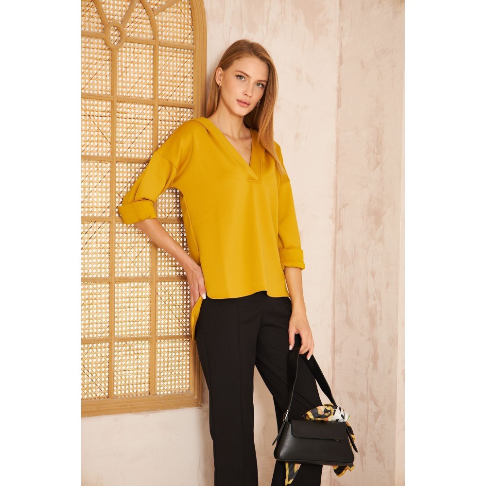 Pasaklı Giyim Pasaklı Giyim Kadın Kapüşonlu Sweatshirt Hardal - Premium Kadın Giyim