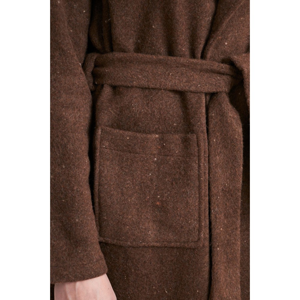 Pasaklı Giyim Pasaklı Giyim Kadın Kaşe Yün Kapüşonlu Kaban Kahverengi - Premium Kadın Giyim