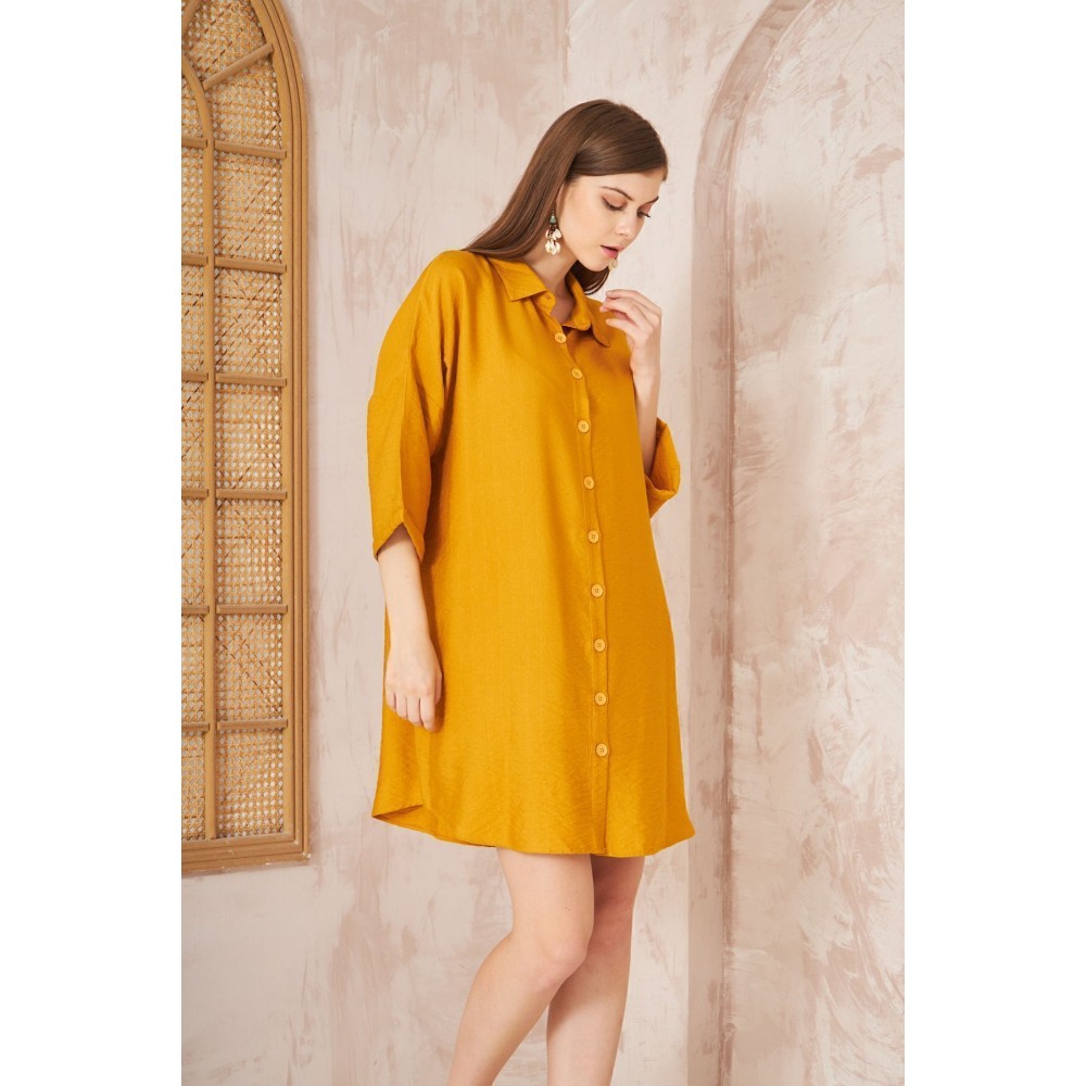 Pasaklı Giyim Pasaklı Giyim Kadın Tunik Elbise Hardal - Premium Kadın Giyim