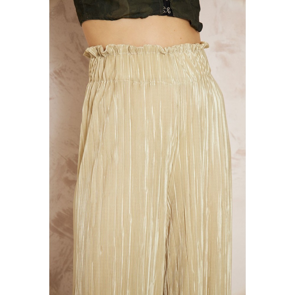 Pasaklı Giyim Pasaklı Giyim Bürümcük Örme Pantolon Sarı - Premium Kadın Giyim