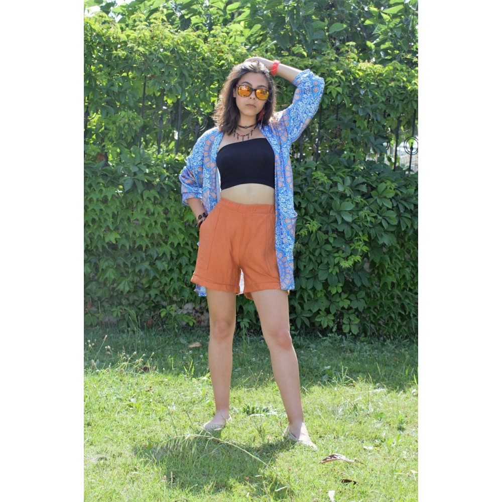 Pasaklı Giyim Pasaklı Giyim Kadın Şort Kiremit - Premium Kadın Giyim