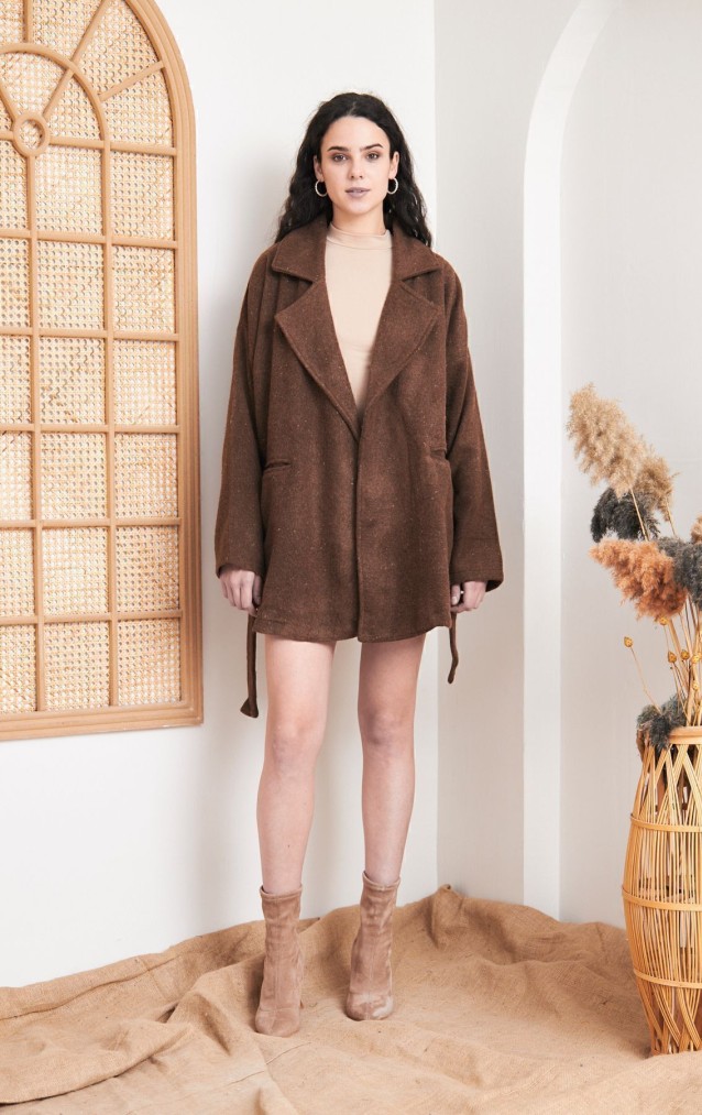 Pasaklı Giyim Kadın Kaşe Kaban 3296341 Kahverengi