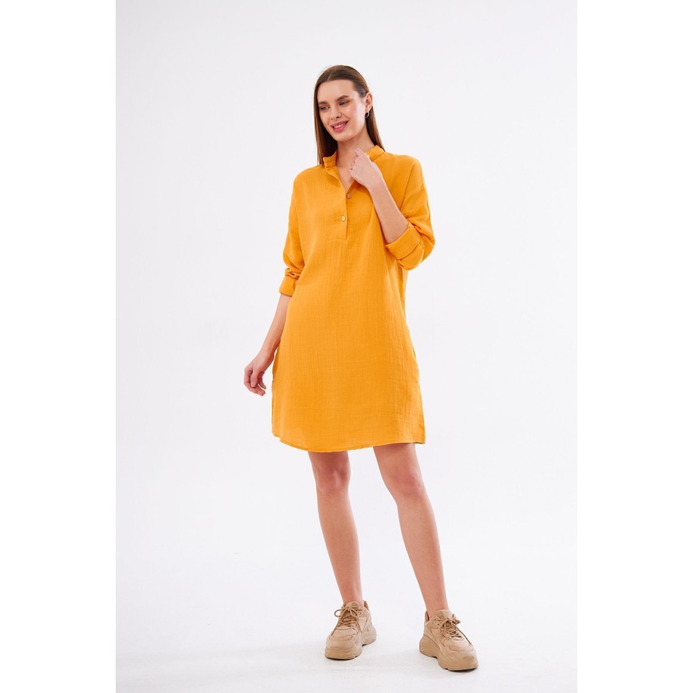 Pasaklı Giyim Pasaklı Giyim Kadın Müslin Tunik Gömlek Hardal - Premium Kadın Giyim