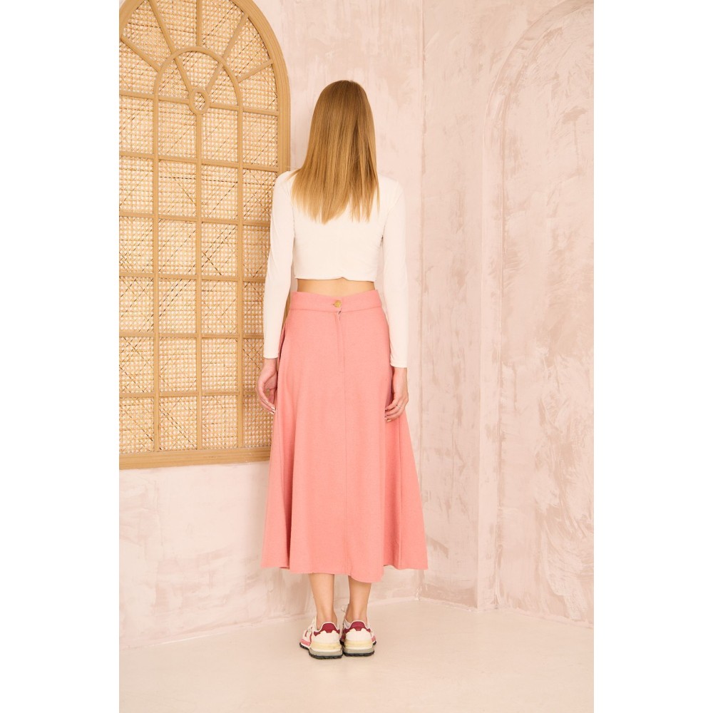 Pasaklı Giyim Pasaklı Giyim Kadın Kiloş Kaşe Etek Pembe - Premium Kadın Giyim