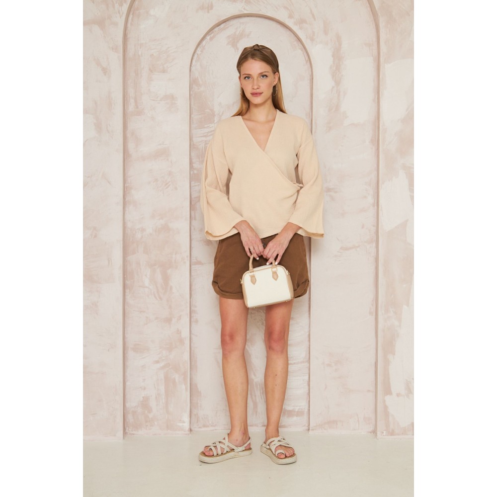 Pasaklı Giyim Pasaklı giyim Kadın %100 Pamuk Bağcıklı Bluz Taş - Premium Kadın Giyim