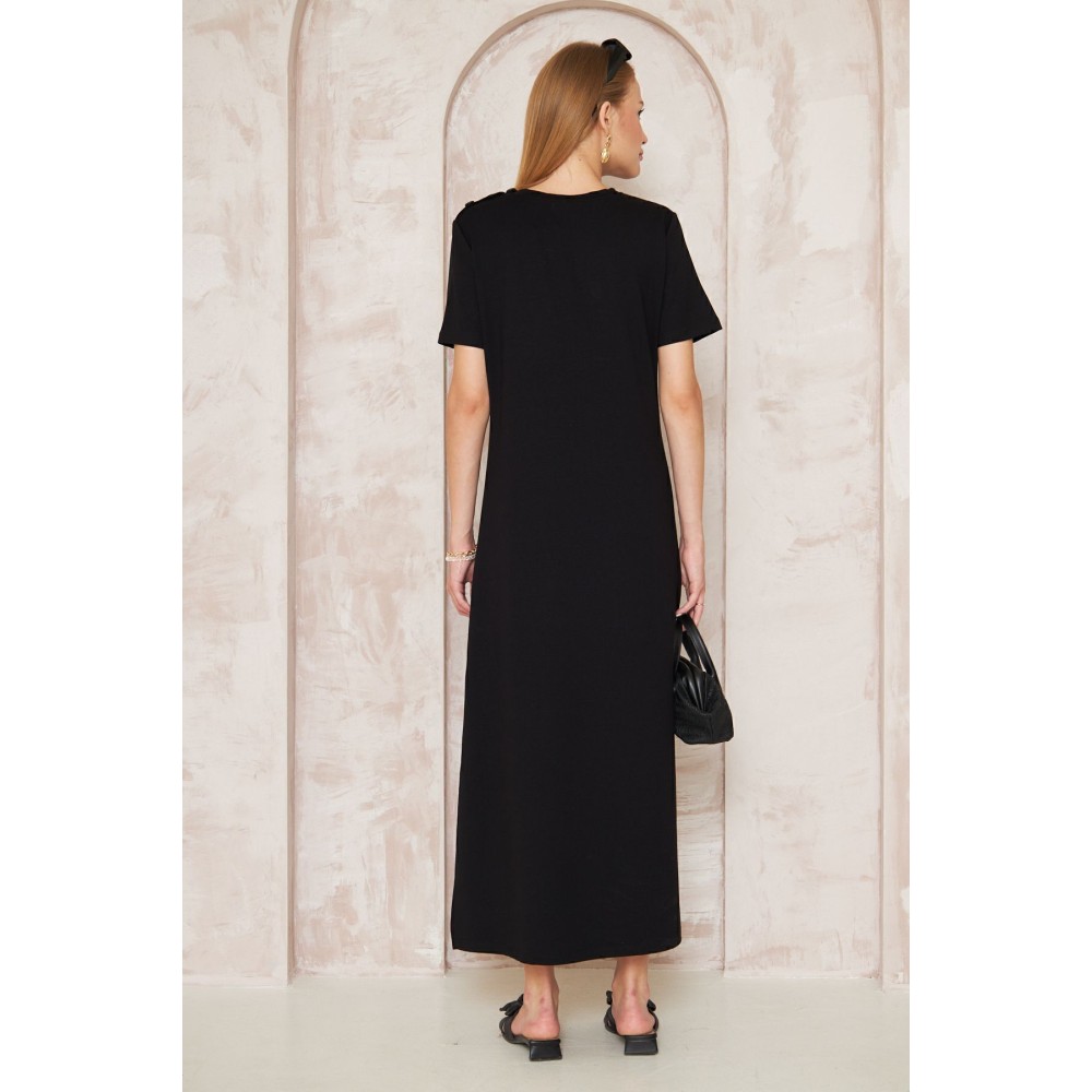 Pasaklı Giyim Pasaklı Giyim Kadın Omzu Düğmeli Siyah - Premium Kadın Giyim