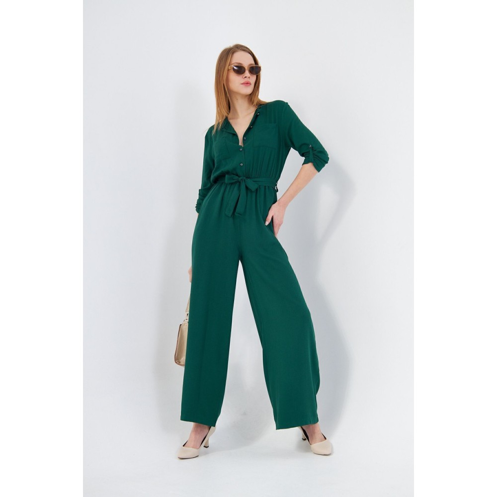 Pasaklı Giyim Pasaklı Giyim Kadın Viskon Tulum Zümrüt - Premium Kadın Giyim