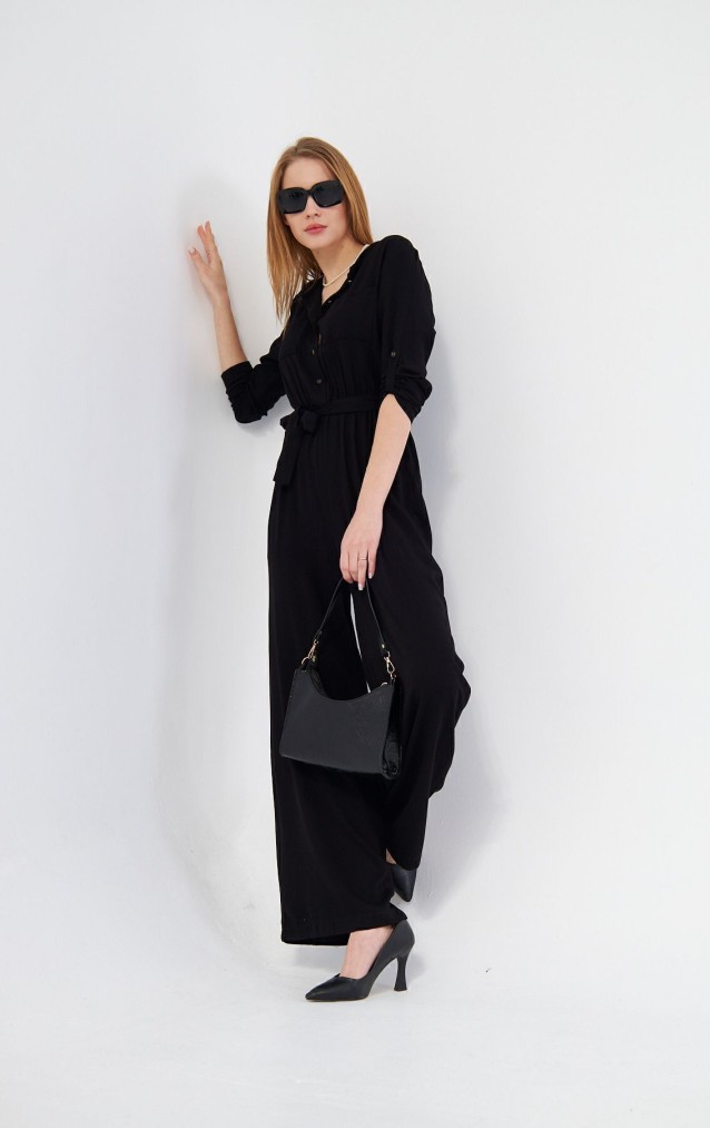 Pasaklı Giyim Kadın Viskon Tulum 3297500 Siyah