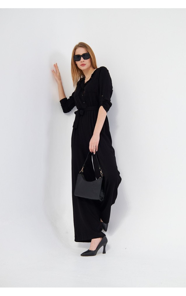 Pasaklı Giyim Kadın Viskon Tulum 3297500 Siyah