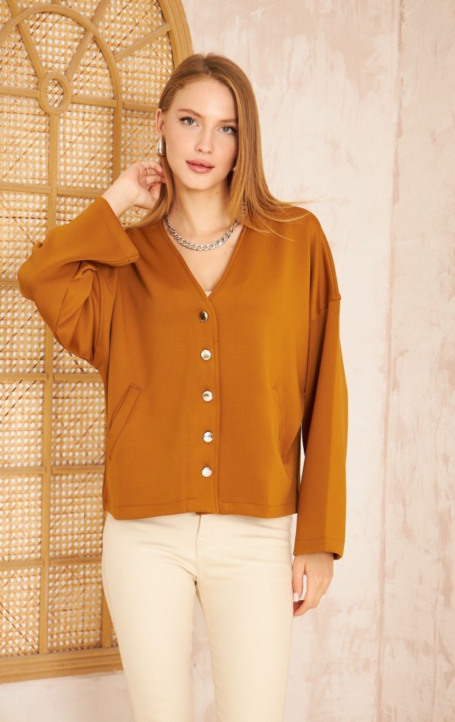 Pasaklı Giyim Kadın Scuba Hırka 3510 Camel