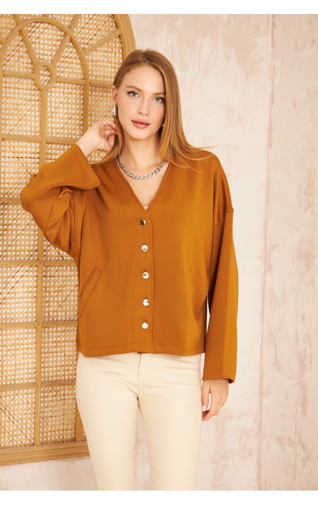 Pasaklı Giyim Kadın Scuba Hırka 3510 Camel