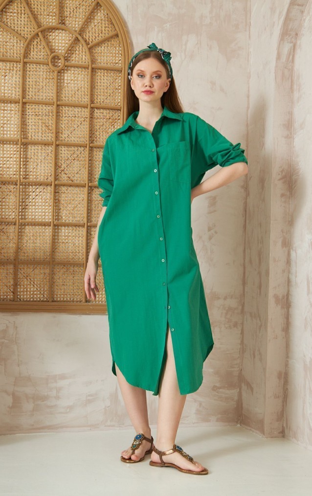 Pasaklı Giyim Kadın Poplin Oversize Tunik-Gömlek Elbise 3555352 Benetton