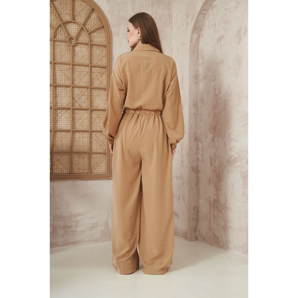 Pasaklı Giyim Pasaklı Giyim Kadın Kupra Tulum Karamel - Premium Kadın Giyim