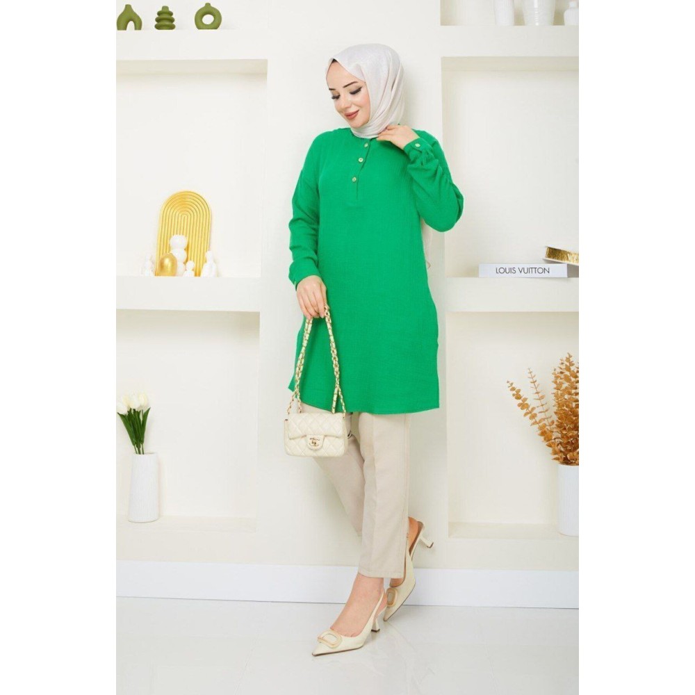 Pasaklı Giyim Pasaklı Giyim Kadın Müslin Tunik Gömlek Benetton - Premium Kadın Giyim