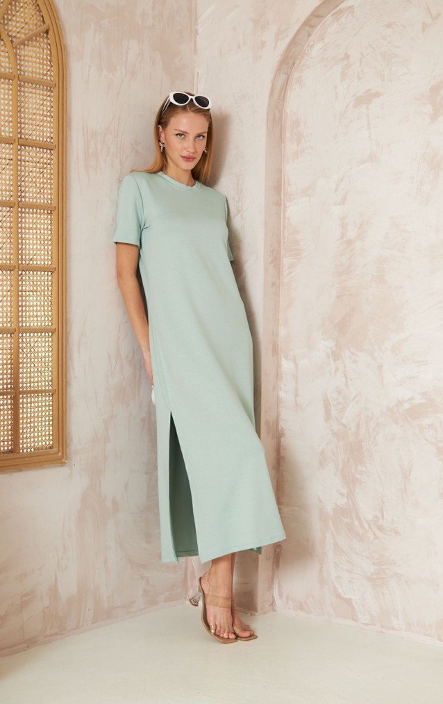 Pasaklı Giyim Kadın Omzu Düğmeli Elbise 3618310 Mint