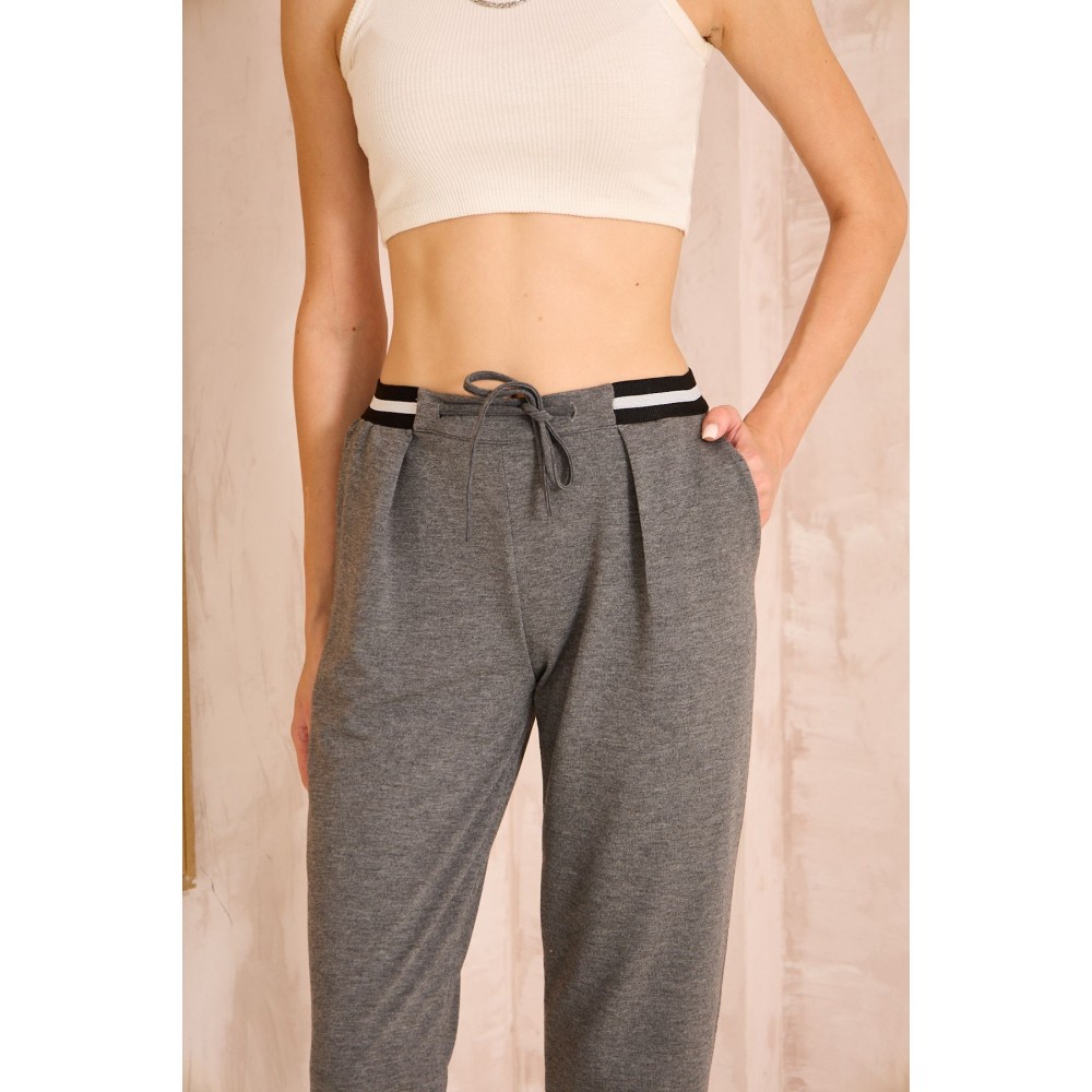 Pasaklı Giyim Pasaklı Giyim Kadın Bilek Boy Pantolon-Eşorfman, Gri - Premium Kadın Giyim