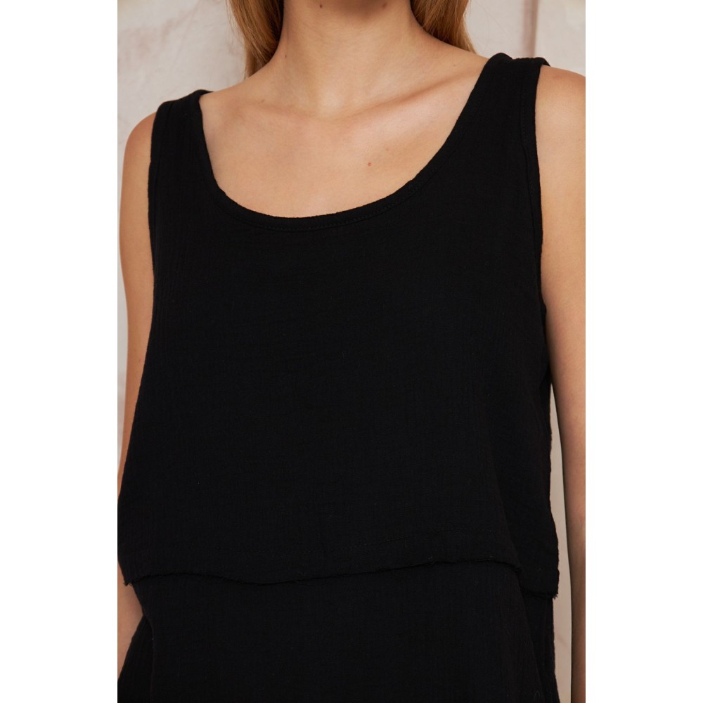 Pasaklı Giyim Pasaklı Giyim Kadın Müslin Pis Dikiş Bluz Siyah - Premium Kadın Giyim