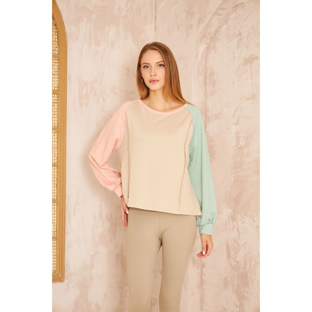 Pasaklı Giyim Pasaklı Giyim Kadın Sweatshirt Bej - Premium Kadın Giyim